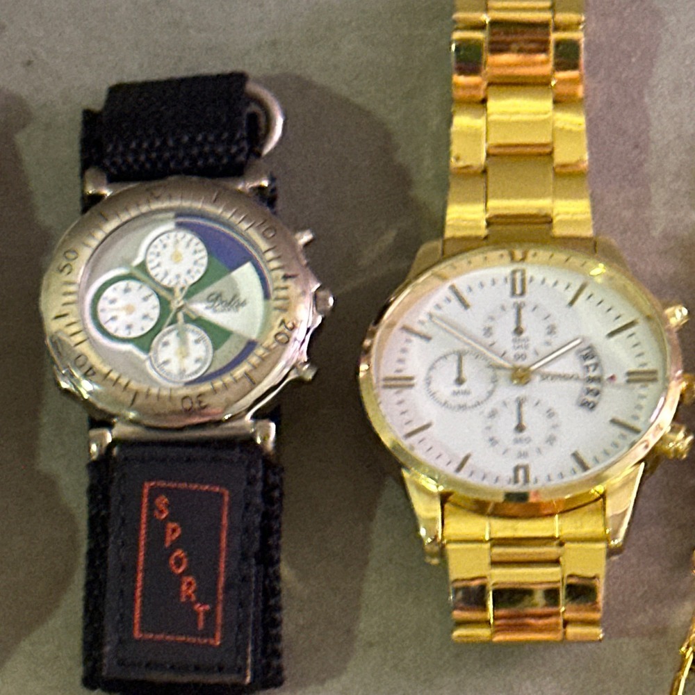 Vintage & Modern Watch Lot 9pc Kodak Olympic Gruen Civil War Pocket Watch Meibo - Picture 4 of 8